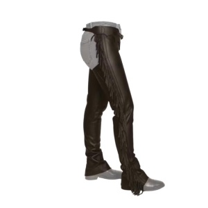 Dyon Long Artificial Leather Chaps m/Frynser